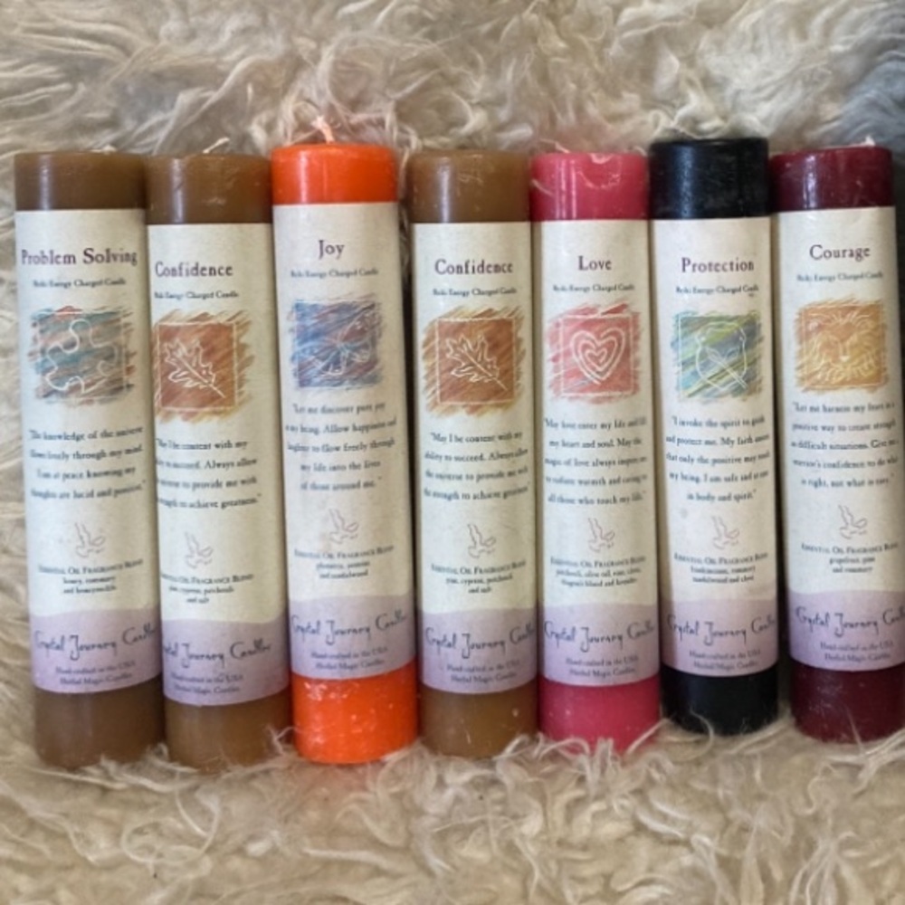 6-2 Bundle of metaphysical candles spell work love protection FLAWED witchy